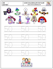 okul öncesi 1 sayısı çizgi çalışması